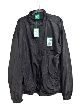 New Boston Celtics Mens XXL Jacket Windbreaker Black 2024 World Champs Polyester